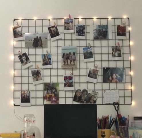 Painel de Fotos Memory Board com LED e Prendedores
