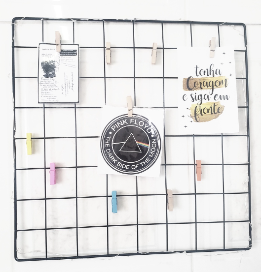 Painel de Fotos Memory Board com LED e Prendedores
